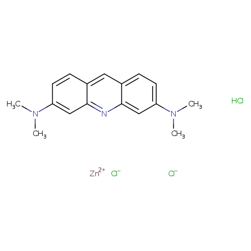 CN(c1ccc2c(c1)nc1c(c2)ccc(c1)N(C)C)C.[Cl-].[Cl-].[Zn+2].Cl
