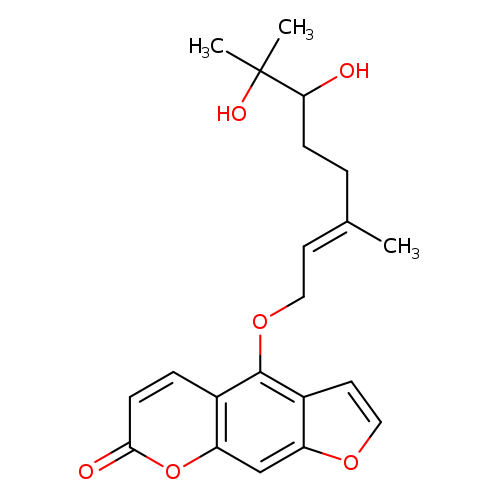 C/C(=CCOc1c2ccoc2cc2c1ccc(=O)o2)/CCC(C(O)(C)C)O