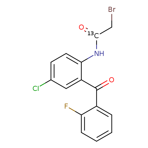 BrC[13C](=O)Nc1ccc(cc1C(=O)c1ccccc1F)Cl
