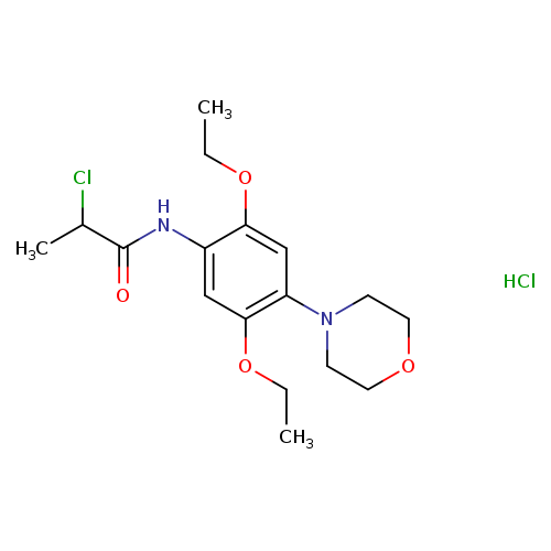 CCOc1cc(N2CCOCC2)c(cc1NC(=O)C(Cl)C)OCC.Cl