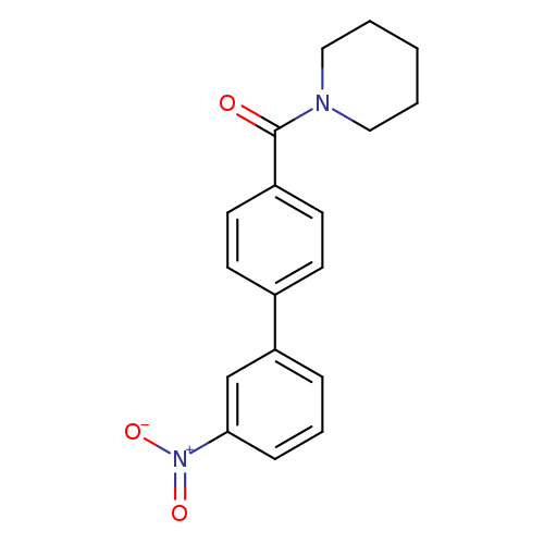 O=C(c1ccc(cc1)c1cccc(c1)[N+](=O)[O-])N1CCCCC1
