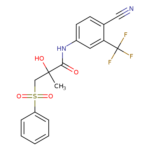 N#Cc1ccc(cc1C(F)(F)F)NC(=O)C(CS(=O)(=O)c1ccccc1)(O)C