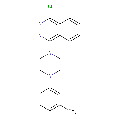 Cc1cccc(c1)N1CCN(CC1)c1nnc(c2c1cccc2)Cl