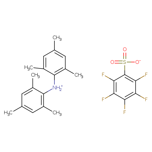 Fc1c(F)c(F)c(c(c1F)S(=O)(=O)[O-])F.Cc1cc(C)c(c(c1)C)[NH2+]c1c(C)cc(cc1C)C