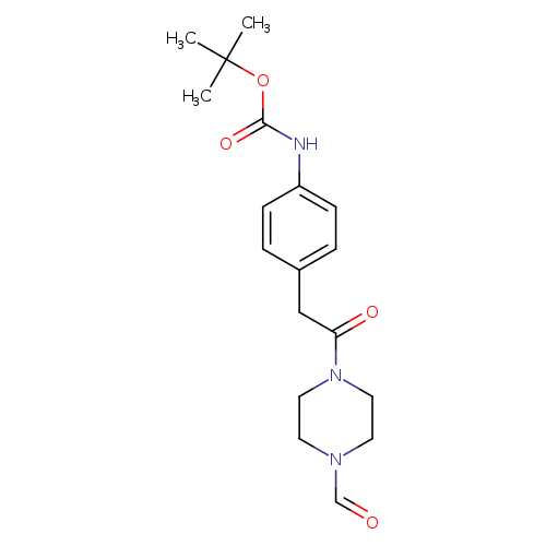 O=CN1CCN(CC1)C(=O)Cc1ccc(cc1)NC(=O)OC(C)(C)C