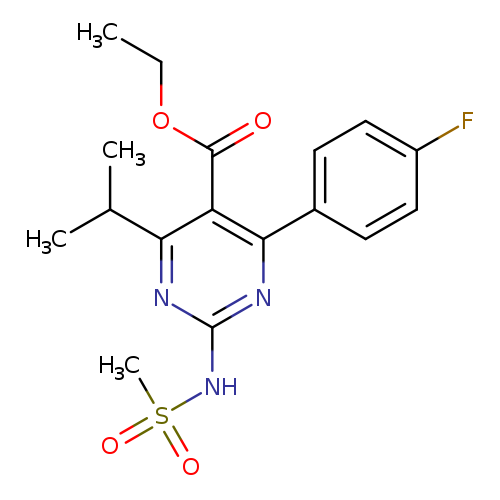 CCOC(=O)c1c(nc(nc1C(C)C)NS(=O)(=O)C)c1ccc(cc1)F