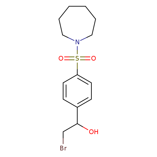 BrCC(c1ccc(cc1)S(=O)(=O)N1CCCCCC1)O