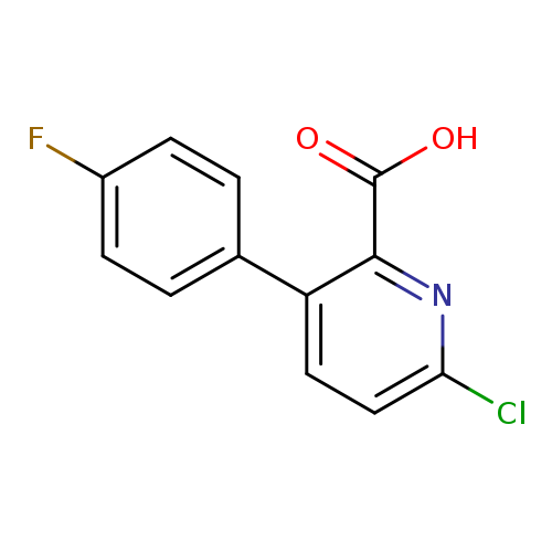 Fc1ccc(cc1)c1ccc(nc1C(=O)O)Cl