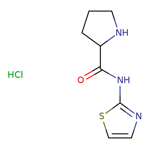 O=C(C1CCCN1)Nc1nccs1.Cl