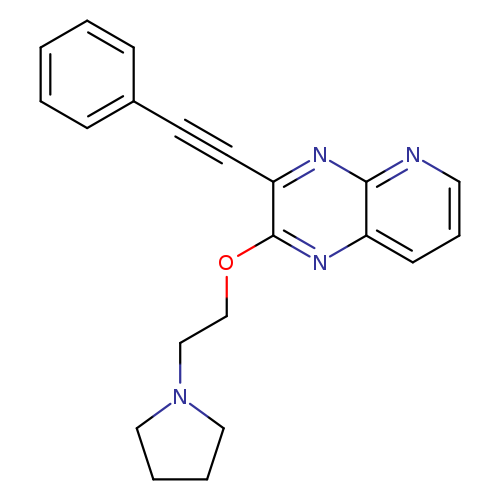c1ccc(cc1)C#Cc1nc2ncccc2nc1OCCN1CCCC1
