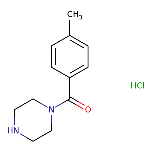O=C(c1ccc(cc1)C)N1CCNCC1.Cl