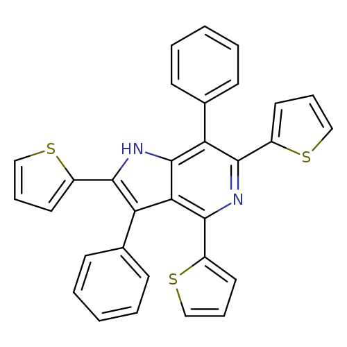 c1ccc(cc1)c1c([nH]c2c1c(nc(c2c1ccccc1)c1cccs1)c1cccs1)c1cccs1