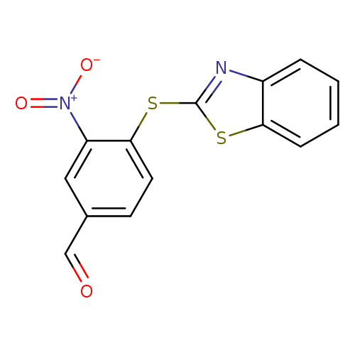 O=Cc1ccc(c(c1)[N+](=O)[O-])Sc1nc2c(s1)cccc2
