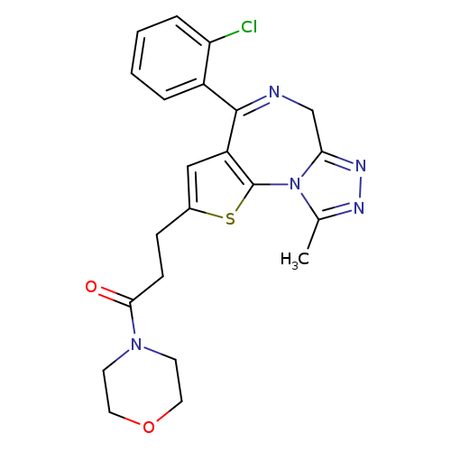 O=C(N1CCOCC1)CCc1sc2c(c1)C(=NCc1n2c(C)nn1)c1ccccc1Cl