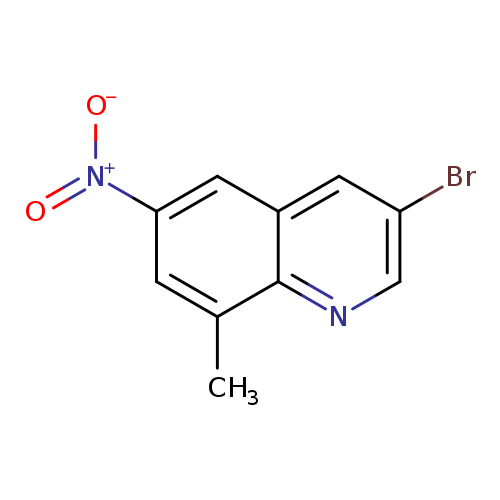 Brc1cnc2c(c1)cc(cc2C)[N+](=O)[O-]